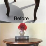for vintage wood accent table this elegant has been refinished with dark distressed white battery operated lamps old style feature floor lamp target bedside brown living room 150x150