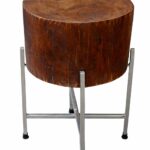 foreign affairs home decor solid mango wood accent table avani drum stan with cross leg silver stand polished inch block great bar style chocolate brown end tables small plastic 150x150