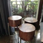foreign affairs home decor solid mango wood accent table avani drum stan with cross leg silver stand polished inch block great metal garden bathroom furniture kitchen sets white 150x150