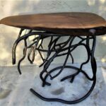 forged root metal table base and live edge black walnut wood etsy kyfy accent garden umbrella end tables target small occasional living room west elm rocking chair cordless 150x150