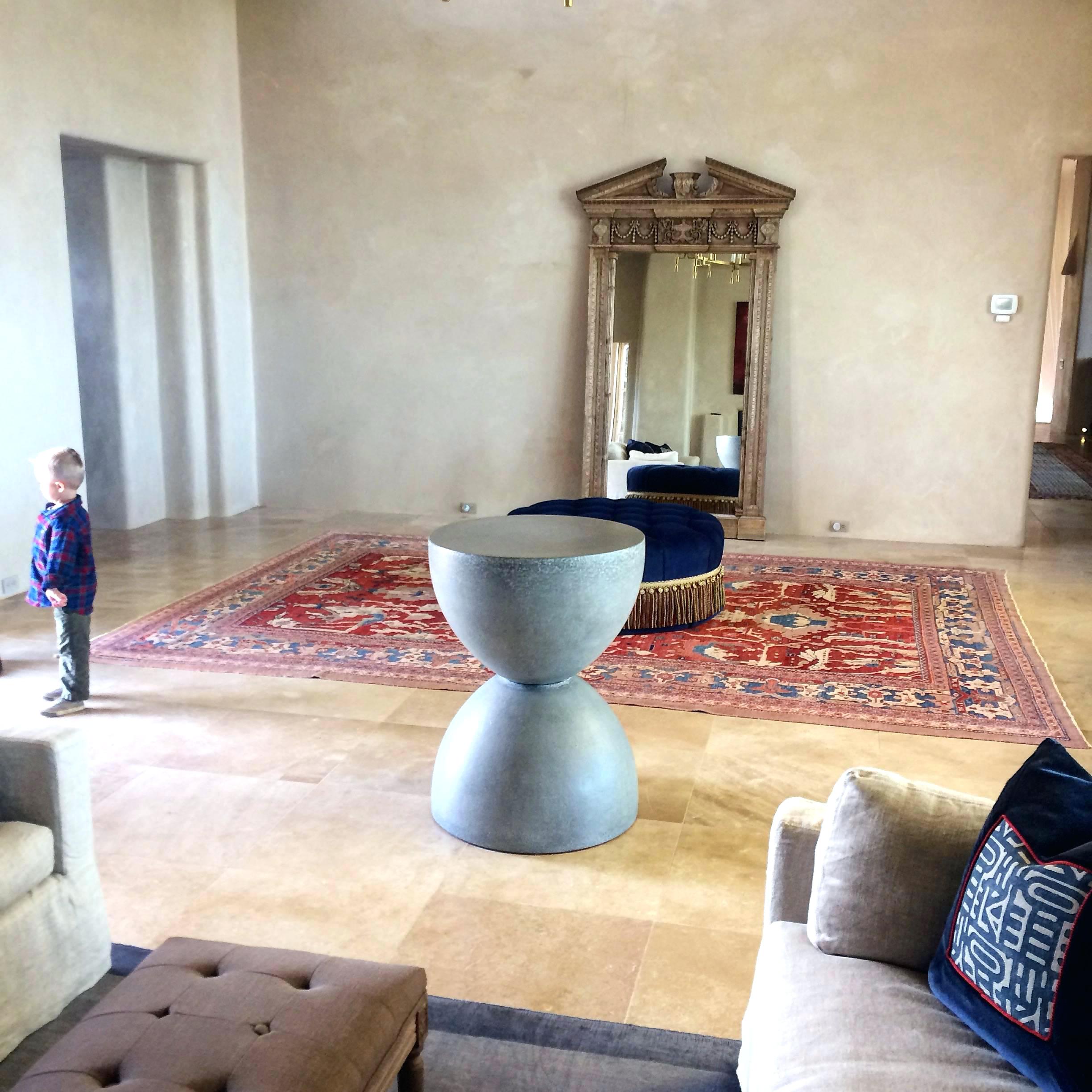 foyer accent table awesome with amazing small modern custom made hourglass concrete for round pottery barn rain drum trestle base premade legs portable side unfinished furniture