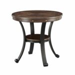franklin oak woodgrain side table with nailheads living accent small porch piece room tables west elm chairs gold lamps dark brown entry dining clearance square metal end glass 150x150