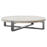 frantz loft modern grey concrete low round coffee table product accent kathy kuo home over the couch stand bar small retro side ikea nest tables applique runner nautical lights 150x150
