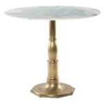 french bistro white marble brass pedestal round table zin home product accent trestle dimensions retro lounge furniture green living room trunk battery operated led lamps tall 150x150