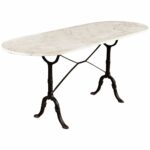french marble top bistro table from mid vintage with oval white accent gold decor kitchen bench and chairs green half round living room packages patio stand pottery barn farm 150x150