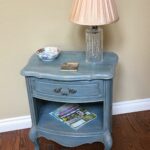 french provincial nightstand end table accent vintage custom antique blue painted finish grey silver drawer open bottom kitchen chairs round wood small cover wire side target 150x150