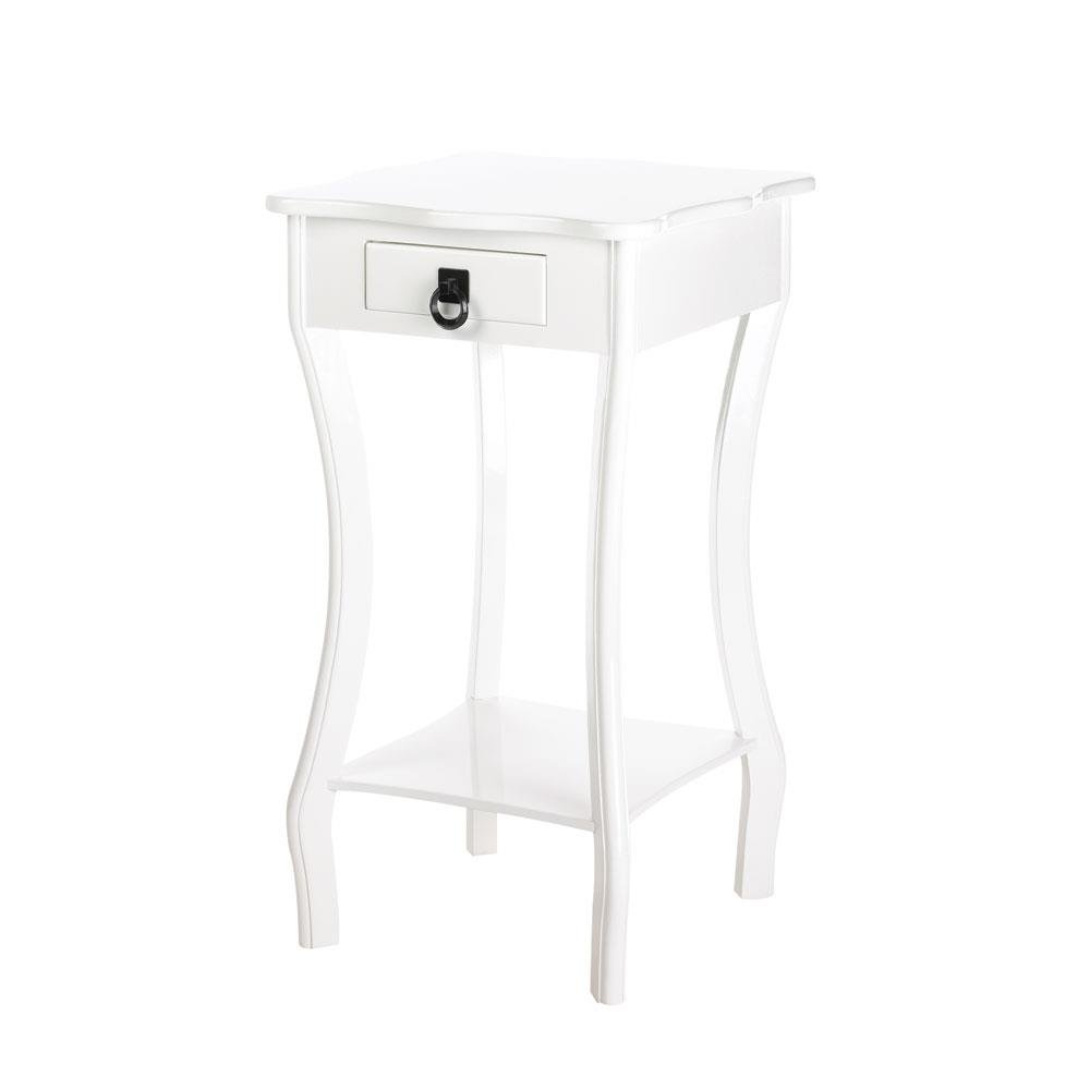 fresh white end table with drawer margate threshold target storage wood accent contemporary decor scalloped living room side corner dark top basket magazine rack charging station