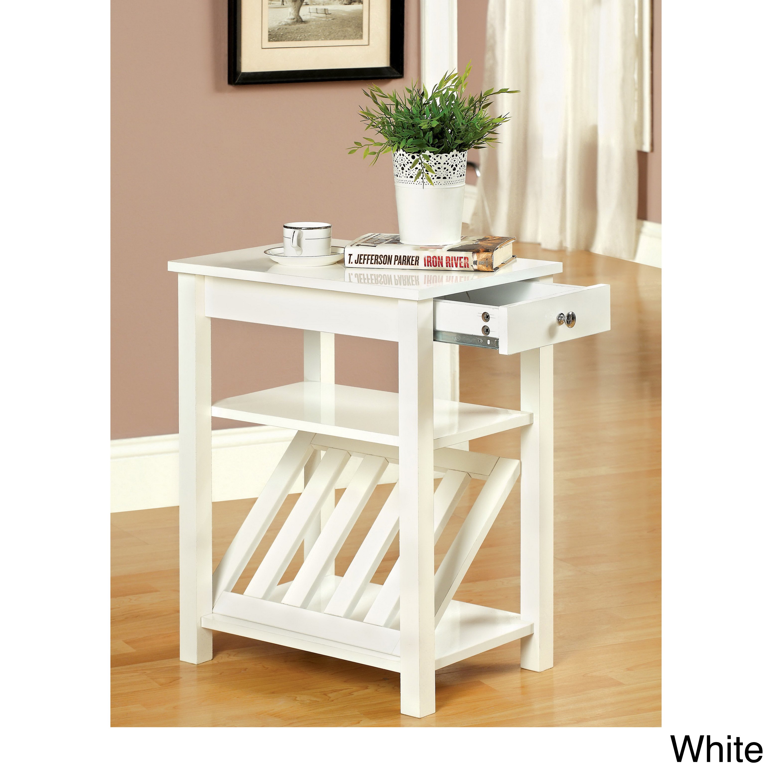 furniture america corin accent table with storage drawer and white magazine rack holder free shipping today target round chairs building sliding barn door small black end patio