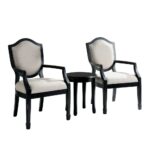 furniture america dweight black linen camelback piece accent chairs idf and table chair set the light mango wood round half dining room centerpiece ideas funky bedside ikea wicker 150x150