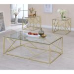 furniture america enderin contemporary metal tempered glass piece accent table set champagne beige beach style lamps kitchen bench ikea lamp with usb port console tables pine 150x150