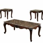furniture america margaux piece french style accent cherry wood end table set with faux marble tops dark finish kitchen dining pretty coffee tables ikea side drawers locking 150x150
