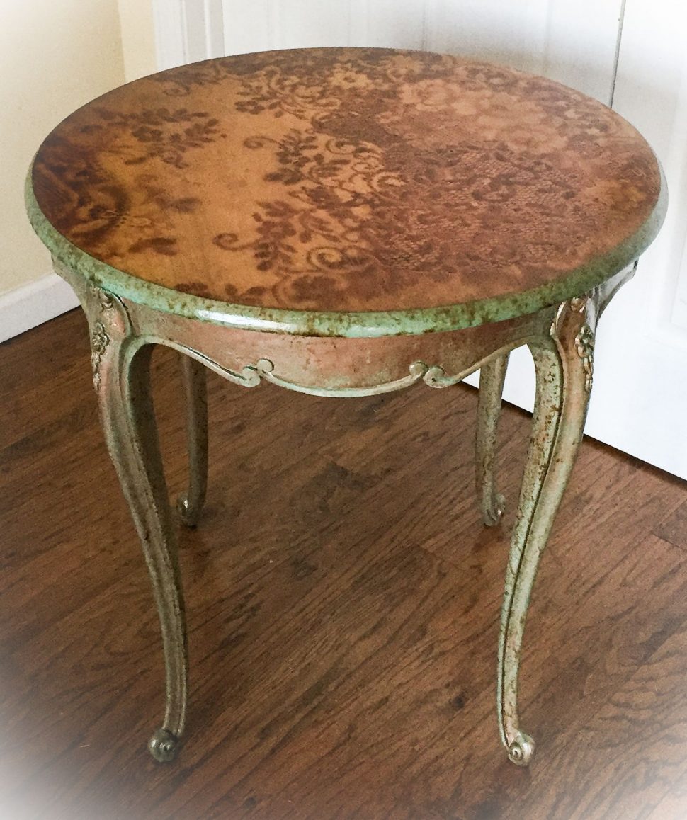 furniture antique accent table copper patina stained wood end and with super wonderful farmhouse long dining cloth set round glass foyer for hampton bay pembrey garden bench
