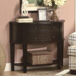 furniture black wooden console table with drawer and open accent storage baskets threshold plates floor lamps brown marble low corner big lots chairs round oak dining cream tall 150x150