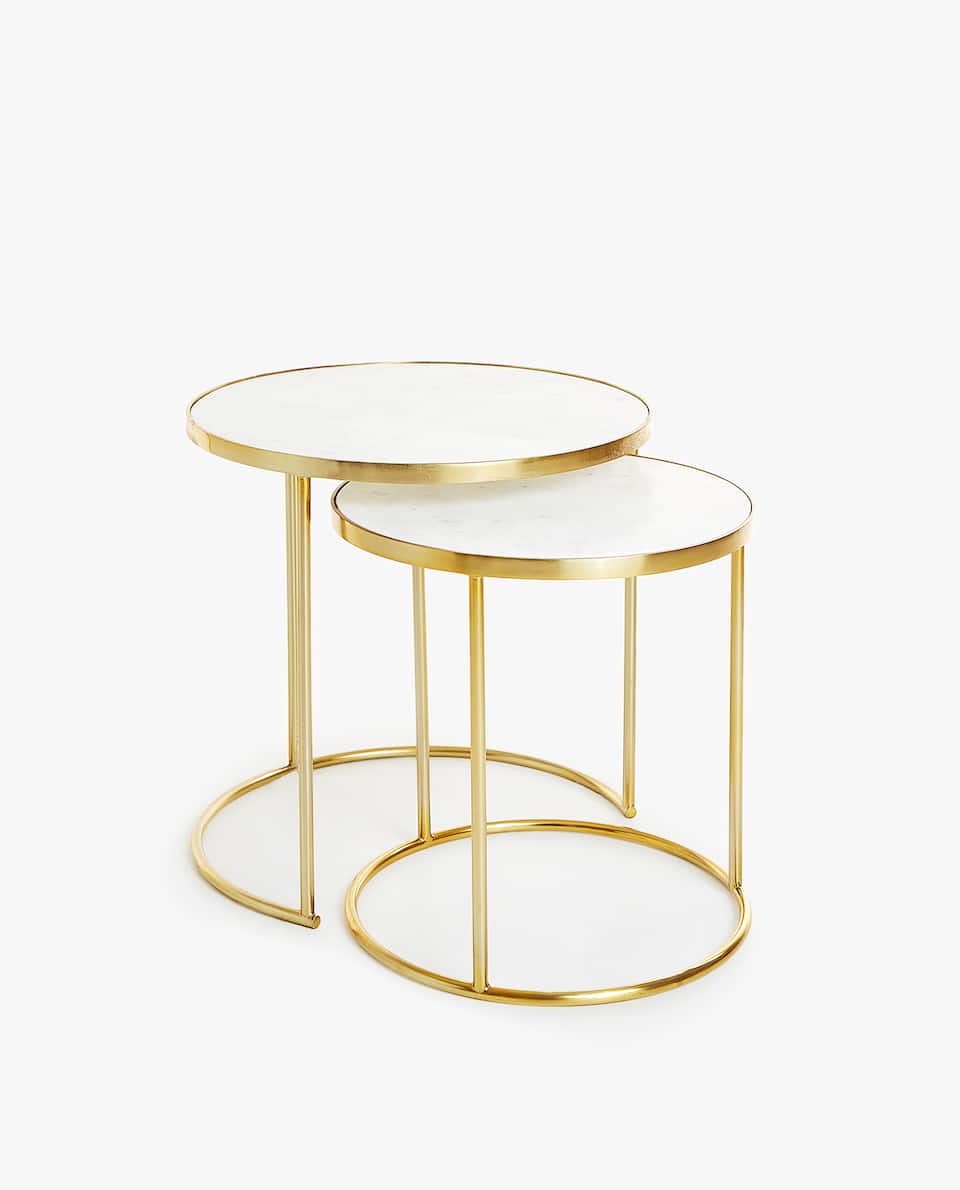 furniture decor zara home america pink marble accent table nesting tables with golden base set target threshold drawer ikea matching side windham collection sofa storage drum