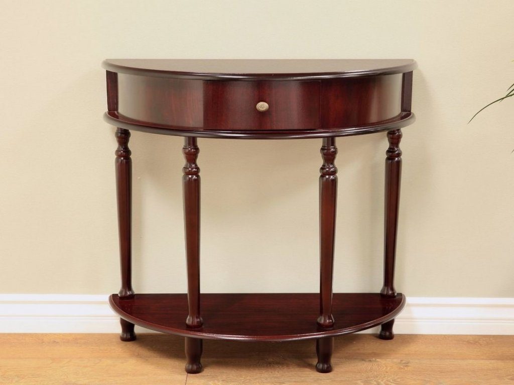 furniture half round accent table best moon circle console foyer drawer for pottery barn rain drum ikea plastic storage boxes with wheels white distressed wood coffee ashley