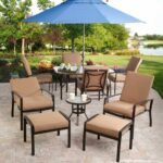 furniture magnificent outdoor dining room decoration using round light blue umbrella including black metal glass top side table and deck layout inspiring for your inspiration free 150x150