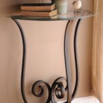 furniture mesmerizing half moon accent table with elegant looks decorative gorgeous iron long console drawers and brown wall paint end tables round circle kirklands modern chairs 150x150