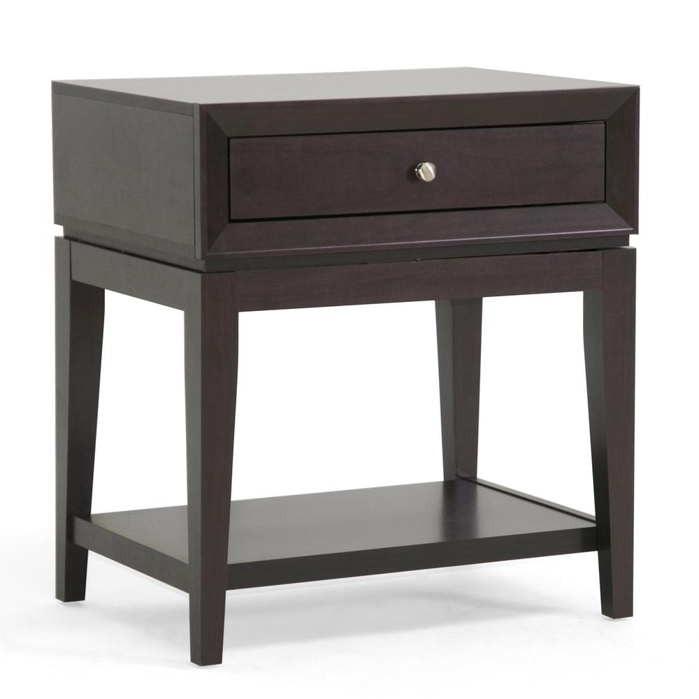 furniture nightstands narrow nightstand bedside tables with baxton studio morgan drawer dark brown for wood regard inspire timmy accent table black side living room white bedroom