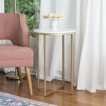 furniture round side table faux marble gold accent decor kitchen dining leick corner computer desk tama drum throne hairpin legs for less pottery barn black room plant stand small 150x150