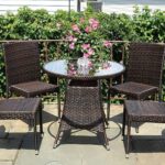 furnitures patio resin outdoor wicker dining set round table side brown with glass chair dark color the unique antique rod iron night lamp pottery barn furniture dale tiffany 150x150