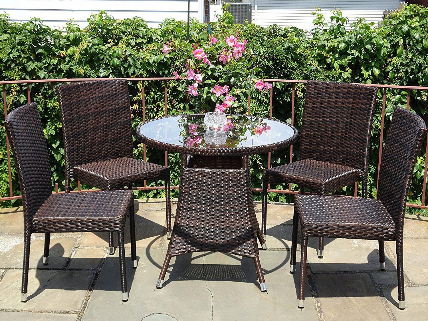 furnitures patio resin outdoor wicker dining set round table side brown with glass chair dark color the unique antique rod iron night lamp pottery barn furniture dale tiffany
