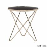 gabe champagne gold finish hairpin leg accent tables with black glass top inspire bold room essentials table free shipping today legs small ginger jar lamps round entry cool 150x150