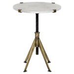gaines modern white quartz brass adjustable height small side table product drum accent kathy kuo home farmhouse dining set high top with stools pier one imports outdoor furniture 150x150