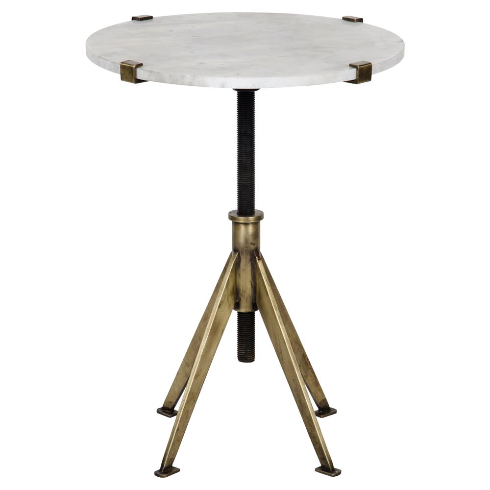 gaines modern white quartz brass adjustable height small side table product drum accent kathy kuo home farmhouse dining set high top with stools pier one imports outdoor furniture