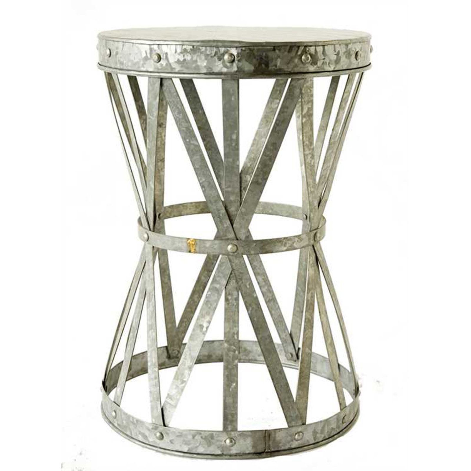 galvanized metal side table stool catalog crush accent decor rustic antique hutch modern legs full futon cover concrete look outdoor furniture laura ashley dining chairs wicker