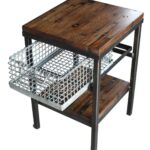 galvanized storage basket nightstand end table with shelf antique metal accent baskets dining room placemats beach umbrella tables pedestal side kitchen and stools pottery barn 150x150
