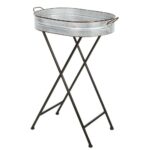 galvanized tray accent table grey burkes yyy metal console furniture kitchen counter lamps storage trunk big umbrella marble end target plastic folding tables bistro tablecloths 150x150