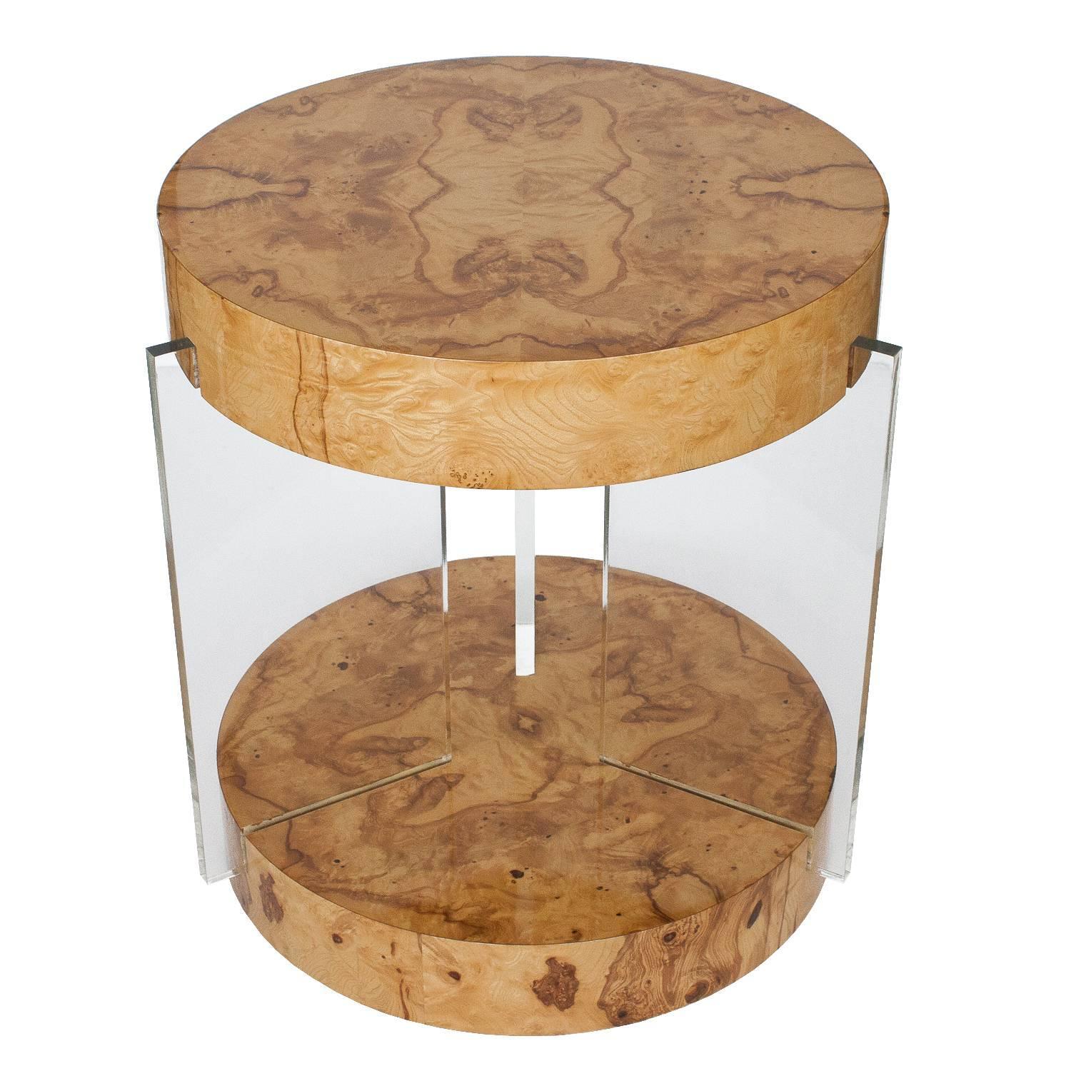 gaming table the perfect real burl wood end ideas rare lucite attributed vladimir kagan side half round bedside early american tables industrial dining set inch tablecloth slim