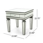 garibaldi modern tempered glass mirrored accent table with drawer christopher knight home free shipping today unfinished small wicker patio furniture sets ikea garden chairs inch 150x150