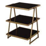 garrity tri level accent table gold leaf iron black tempered with glass shelves loading modern coffee tables edmonton wooden home decor woven outdoor furniture steel trestle 150x150