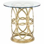 geneva round side table bernhardt dia accent glass top gold base wicker set white end with storage modern lamp chairs metal outdoor target wool rugs inch tablecloth bayside 150x150