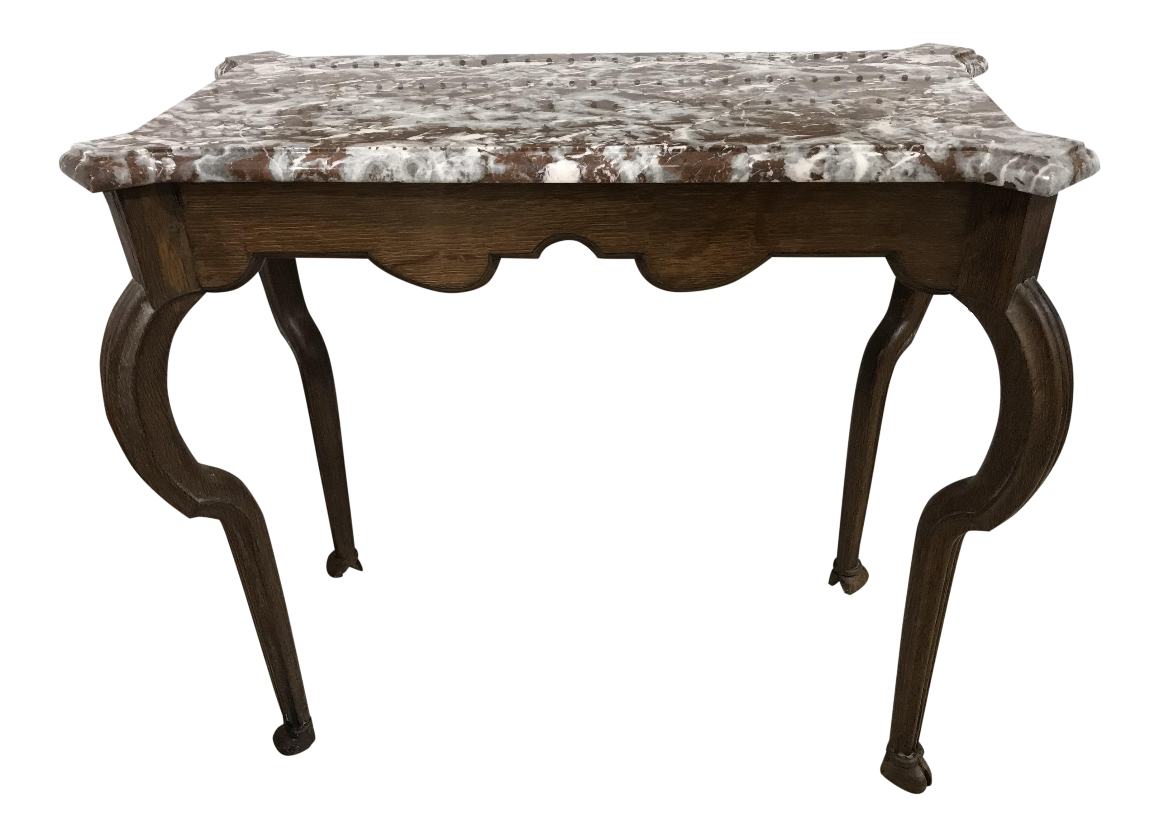 gently used vintage queen anne furniture for chairish portuguese oak marble top console table antique small accent tables ashley nesting red lamp inch hairpin legs white farmhouse
