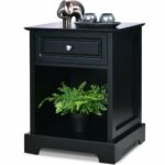 ghp black mdf space saving design winsome squamish accent table with drawer espresso finish nightstand open storage kitchen dining geometric lamp outdoor garden metal end base 150x150