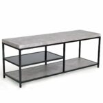 giantex accent modern coffee table living room glass tables industrial style metal frame tempered middle shelf sofa side rectangular cocktail gray wine rack bbq console hallway 150x150