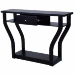 giantex console hall table for entryway small space sofa black accent with storage side drawer and shelf home office living room furniture narrow modern stools antique ese lamps 150x150
