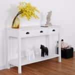 giantex console table hall side desk accent drawers shelf entryway white home furniture with tables from living room small bedroom house and decorating three drawer unique 150x150
