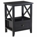 giantex end table night stand storage shelf with drawer timmy nightstand accent black wood home bedroom bedside furniture kitchen dining light blue marble top corner dale tiffany 150x150