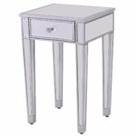 giantex pcs mirrored end table nightstand one mirage accent drawer home bedside storage cabinet silver kitchen dining living room centerpiece ideas distressed blue side drink 150x150