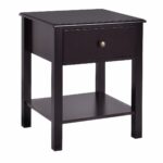 giantex set nightstand drawer and shelf stable accent end tables with drawers frame storage cabinet for bedroom modern beside sofa table brown pottery barn dining chairs mirrored 150x150