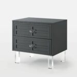 giorgio mdf wood lacquer chrome side table accent nightstand navy blue dark grey small space bedroom furniture leick recliner wedge end mini pier one frames laminate threshold 150x150