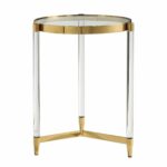 glam modern clear rods glass gold accent table round pedestal side small swivel chair hallway console threshold windham cabinet with drawer outdoor sofa diy wood top ideas metal 150x150