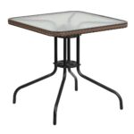 glass patio tables furniture the flash outdoor bistro spring haven umbrella accent table square tempered metal with dark brass drum tall mid century console home goods small 150x150