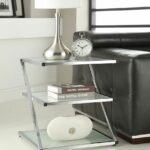glass top metal accent table side end stand chrome finish sofa home with living room battery operated indoor lamps tiffany look alike modern acrylic lucite coffee wood furniture 150x150