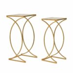 glitzhome metal glass gold accent table set free shipping today lucite and brass coffee piece end tables solid wood corner kitchen with leaf tall sofa plexiglass nesting new 150x150