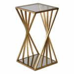 gold angle geometric square accent table open pedestal column modern end golden angles room lamp black mirrored bedside tall thin lamps acrylic nightstand secret gun compartment 150x150