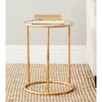 gold arrow glass top accent end table adjustable height side safavieh shay the home hourglass steel west elm mobile chandelier affordable bedroom sets retro furniture ikea black 150x150